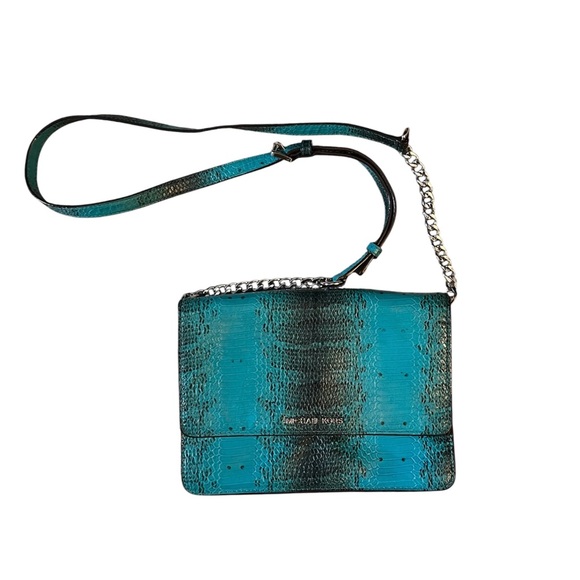 Michael Kors Turquoise and Black snakes skin Crossbody Bag - Picture 1 of 13
